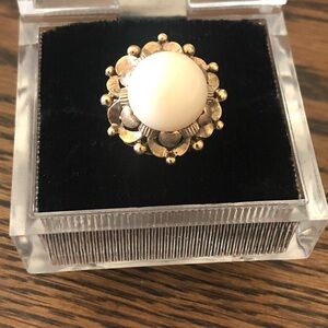 14K Solid Gold Angel Skin Coral, Ring